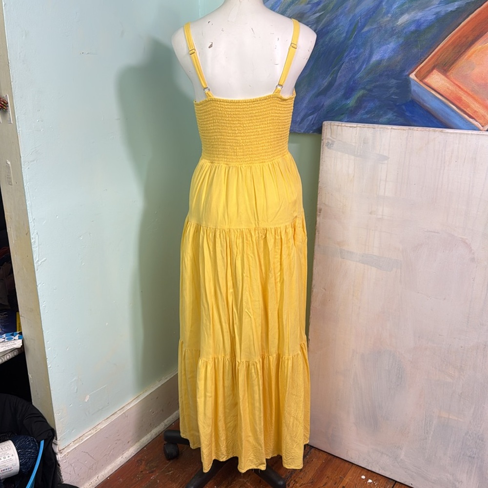 Vintage 100% cotton yellow sundress perfect condition size S - Picture 5 of 9